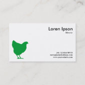 Grass Green Hen Symbol - White Visitekaartje (Achterkant)