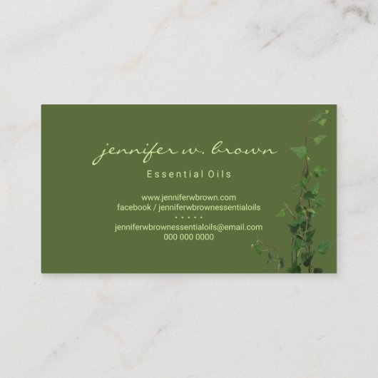 Grass Green Ivy Plant Leaf Visitekaartje (Achterkant)