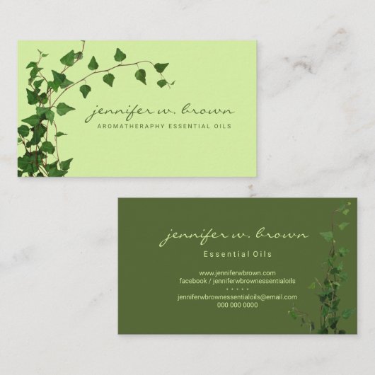 Grass Green Ivy Plant Leaf Visitekaartje (Voorkant / Achterkant)