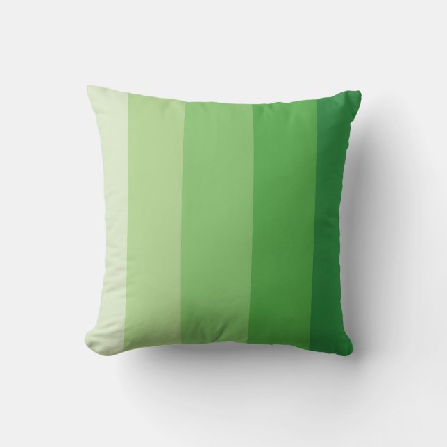 Grass Green Ombre Stripe Kussen (Voorkant)