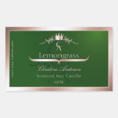 Grass Green Product Label Rose Gold Frame Monogram (Voorkant)
