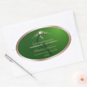 Grass Green Product Label Rose Gold Frame Monogram (Envelop)