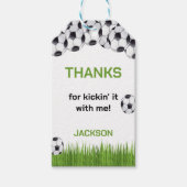 Grass Green Soccer Birthday Gift Labels Cadeaulabel (Voorkant)