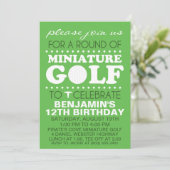 Grass Green T-shirt Time Miniature Golf Birthday P Kaart (Staand voorkant)