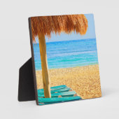 Grass Hut & Loungers on Beach Fotoplaat (Voorkant)