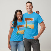 Grass Hut & Loungers on Beach T-shirt (Unisex)