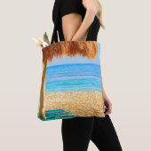 Grass Hut & Loungers on Beach Tote Bag (Dichtbij)