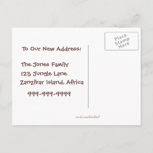 Grass Hut - Nieuw adres Briefkaart (Achterkant)