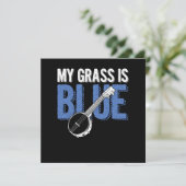 Grass Is Blue Banjo Bluegrass Country Music Gift Kaart (Staand voorkant)
