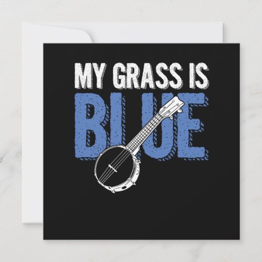 Grass Is Blue Banjo Bluegrass Country Music Gift Kaart (Voorkant)
