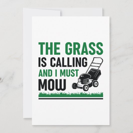 Grass Is Calling And I Must Mow Bedankkaart (Voorkant)
