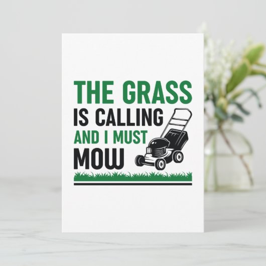 Grass Is Calling And I Must Mow Bedankkaart (Staand voorkant)