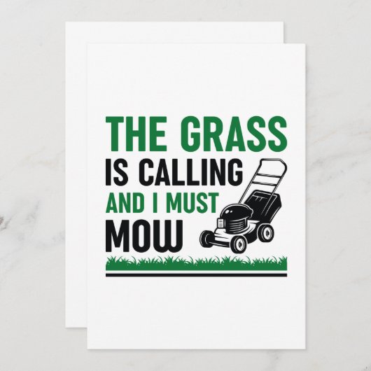 Grass Is Calling And I Must Mow Bedankkaart (Voorkant / Achterkant)