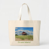 Grass Island Beach Grote Tote Bag (Voorkant)