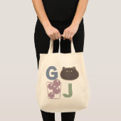 Grass Jelly Cat Naam Initialen Grocery Bag Tote Bag (Voorkant (product))