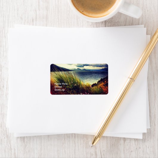 Grass Lake Dark Blue Clouds Address Label (Insitu)