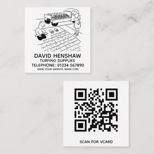 Grass Laying and Turfing Supplies Vierkante Visitekaartje (Voorkant / Achterkant)