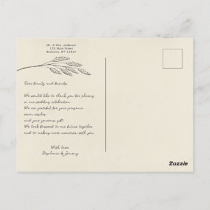 Grass Line Art Foto Hartelijk dank Postkaart