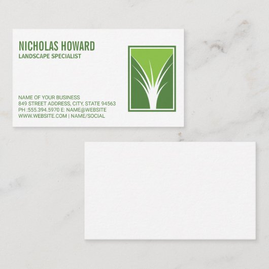 Grass Logo | landschapsarchitect Visitekaartje (Voorkant / Achterkant)