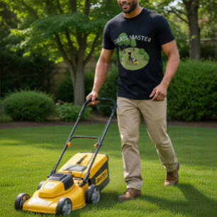 Grass Master Funny Lawn Mowing Mannen T-Shirt