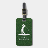 Grass Monogram Golfer Voeg je Logo toe Bagagelabel (Voorkant verticaal)
