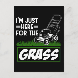 Grass Mowing Lawn Care Funny Lawn Mower Briefkaart