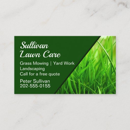 Grass Mowing Visitekaartje voor grassen (Voorkant)