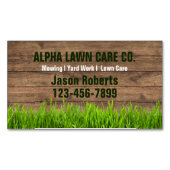 Grass Mowing Yard Gazon Care Landschapsarchitectuu Magnetisch Visitekaartje (Voorkant)