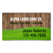 Grass Mowing Yard Gazon Care Landschapsarchitectuu Magnetisch Visitekaartje (Voorkant)