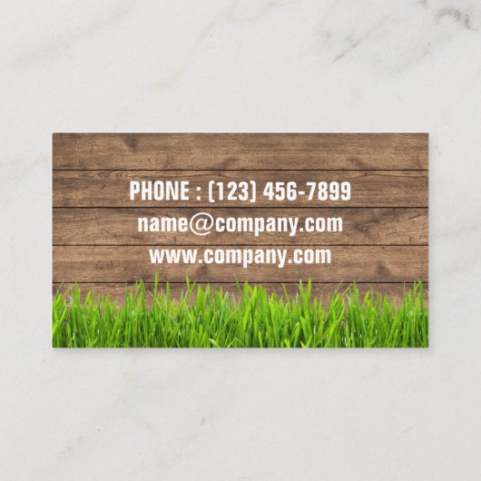 Grass Mowing Yard Gazon Care Landschapsarchitectuu Visitekaartje (Achterkant)