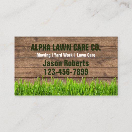 Grass Mowing Yard Gazon Care Landschapsarchitectuu Visitekaartje (Voorkant)