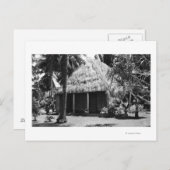 Grass Shack op Beach - Hawaii Island Briefkaart (Voorkant / Achterkant)