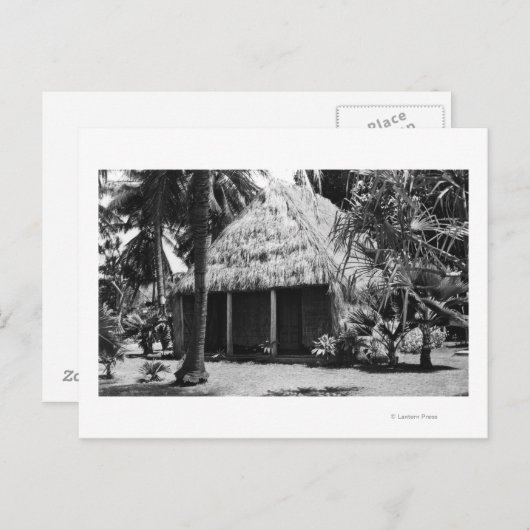 Grass Shack op Beach - Hawaii Island Briefkaart (Voorkant / Achterkant)