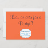 Grass Skirt and Coconut Drink, Luau Birthday Party Kaart (Achterkant)