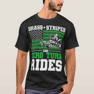 Grass Stripes en Zero Turn Rides Amerikaanse Vlagg T-shirt