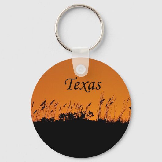 Grass tegen een Sunset Texas Coast Sleutelhanger (Voorkant)