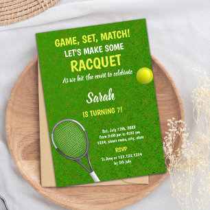 Grass Tennis Birthday Invitations Kaart
