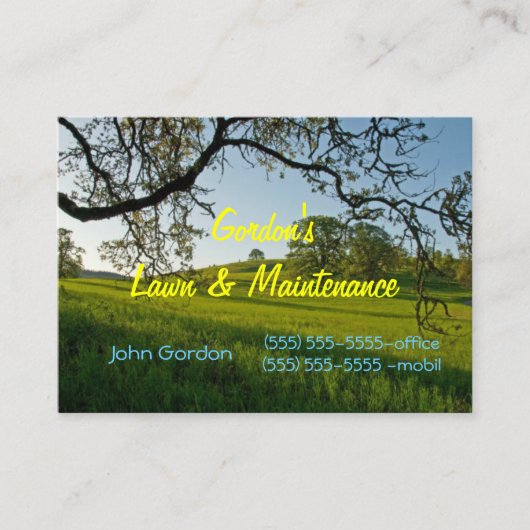 Grass Tree's Lawn Service of begraafplaats Visitekaartje (Voorkant)