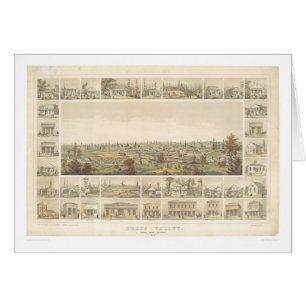 Grass Valley, CA. Panoramische kaart 1858 (0663A)