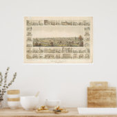 Grass Valley, CA. Panoramische kaart 1858 (0663A) Poster (Keuken)