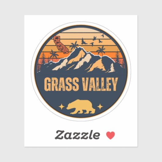 Grass Valley, Californië Sticker (Vel)
