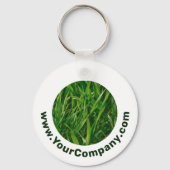 Grass Website Logo Bedrijfsnaam Groen Wit Promo Sleutelhanger (Voorkant)