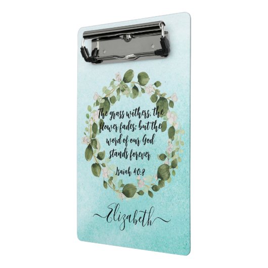 Grass Withers Bijbelvers Waterverf Eucalyptus Mini Klembord (Angled2)