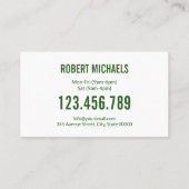 Grass Yard Lawn Mowing Care Gardening Landscaping Visitekaartje (Achterkant)