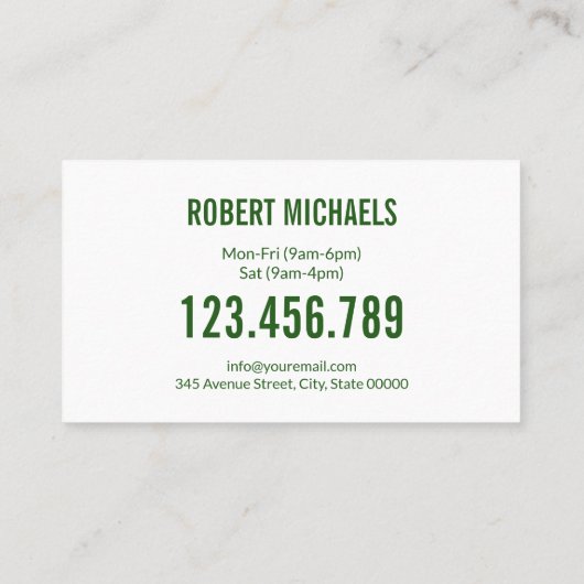 Grass Yard Lawn Mowing Care Gardening Landscaping Visitekaartje (Achterkant)