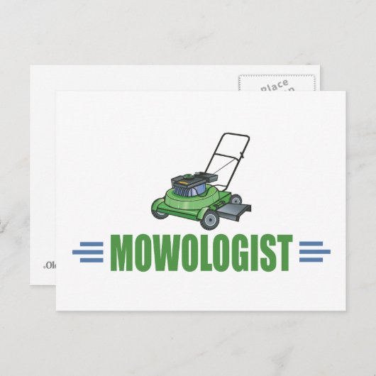 Grasschaafwerende grasschalen in de grasmachine briefkaart (Voorkant / Achterkant)