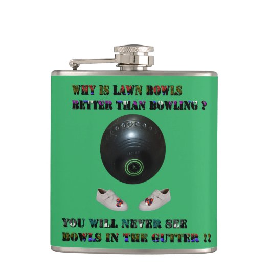 Grasschalen is beter dan bowlen, omdat? heupfles (Voorkant)