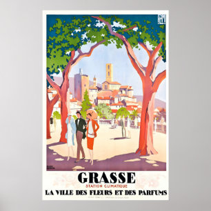 Grasse Franse Riviera Frankrijk Vintage Reisposter Poster
