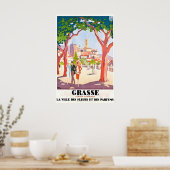 Grasse Franse Riviera Frankrijk Vintage Reisposter Poster (Keuken)