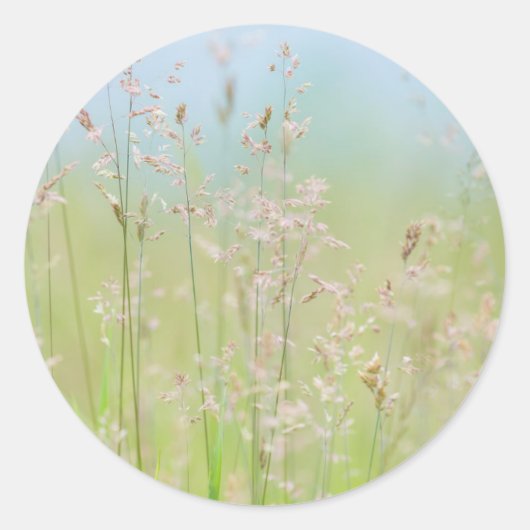 Grassen in beweging ronde sticker (Voorkant)